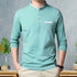 Men Sky Blue Full Sleeve Henley T-Shirt